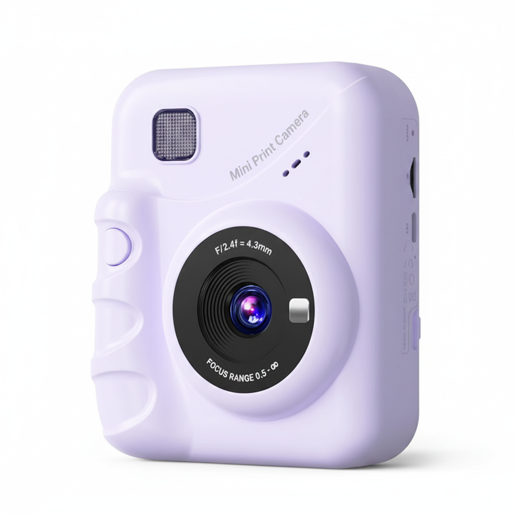 Lavendel paarse instant camera