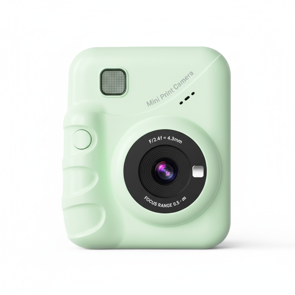 Mintgroene instant camera